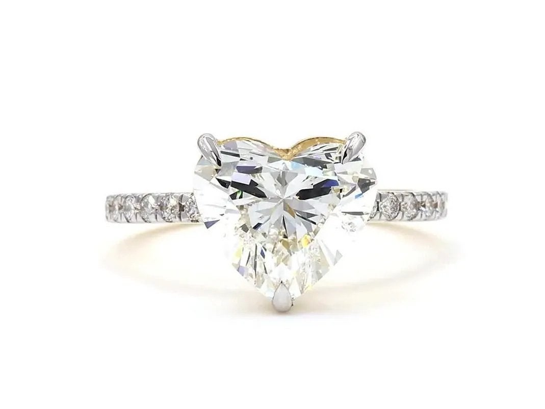 Bague en or jaune 18 carats avec 3,37 carats Diamant, Handtassen en Accessoires, Ringen, Ophalen, Zo goed als nieuw, Geel, Goud