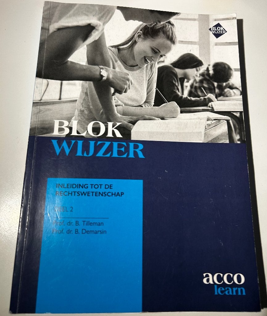 Blokwijzer Inleiding tot de rechtswetenschap deel 2-Tilleman, Boeken, Ophalen of Verzenden, Zo goed als nieuw, Hoger Onderwijs