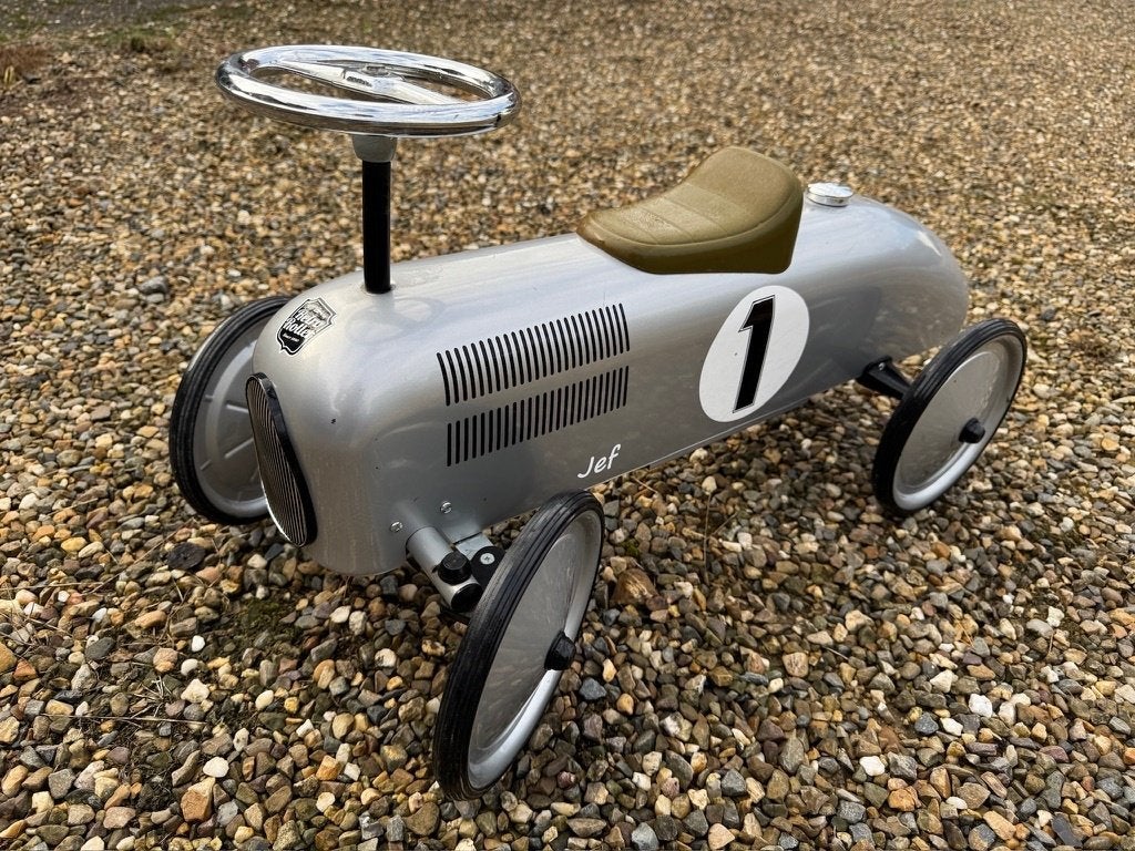 Retro Roller loopauto, zilvergrijs, Ophalen, Gebruikt, Loopvoertuig