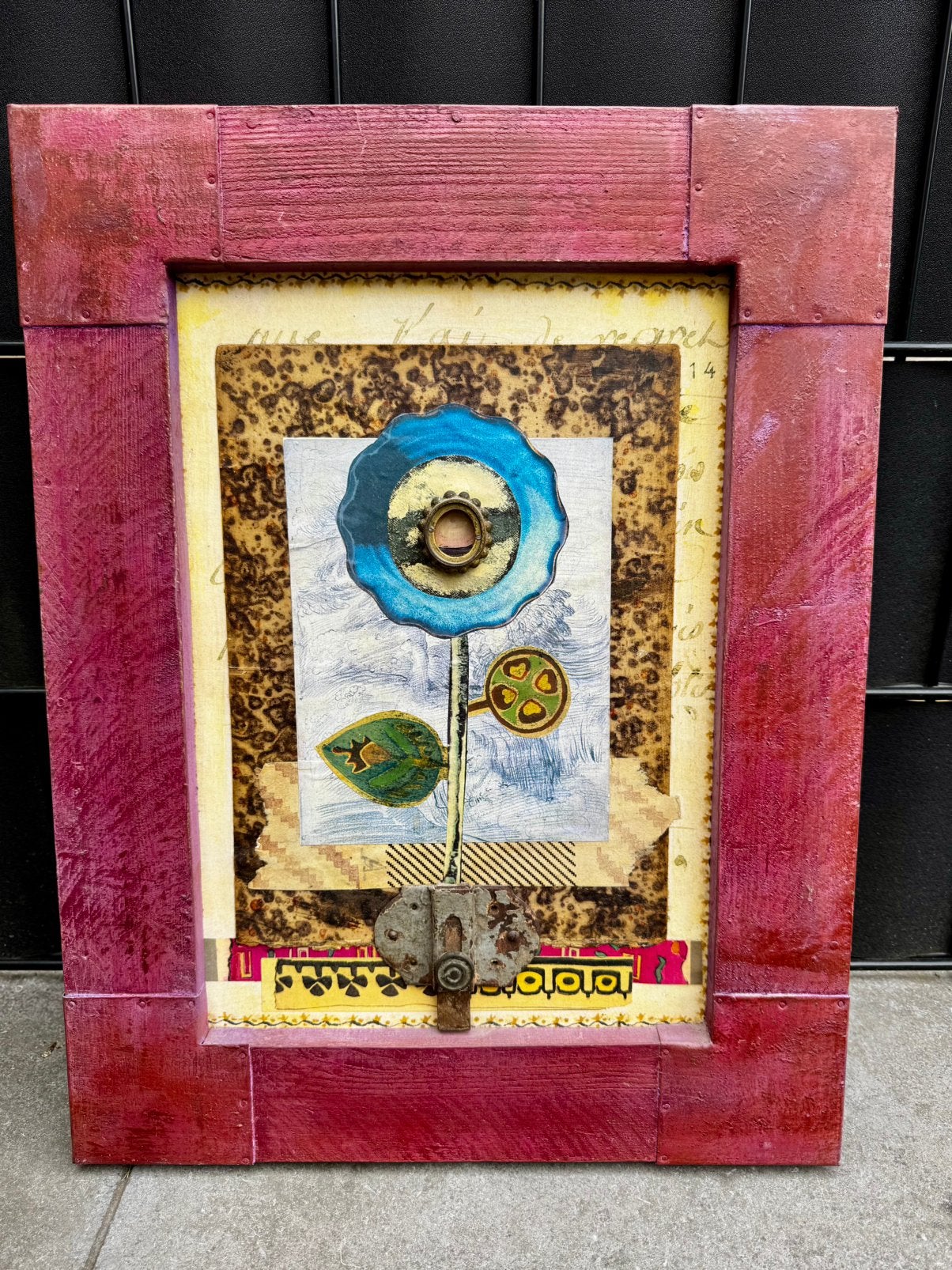 Tableau Martine & Alain MORAND "L'Atelier des Quatre Mains", Antiquités & Art, Enlèvement ou Envoi, Bois, Collage