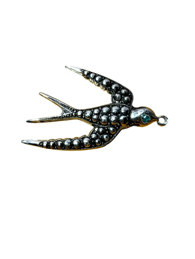 Vintage zwaluwbroche/hanger uit de jaren 50-60, Handtassen en Accessoires, Antieke sieraden, Ophalen, Overige materialen, Broche