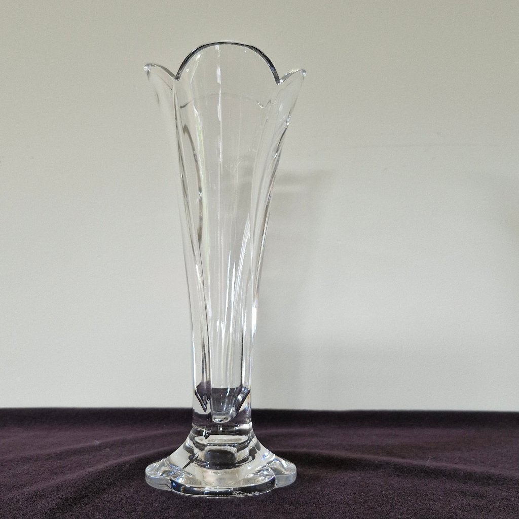 Vase en cristal à bord festonné, Enlèvement ou Envoi