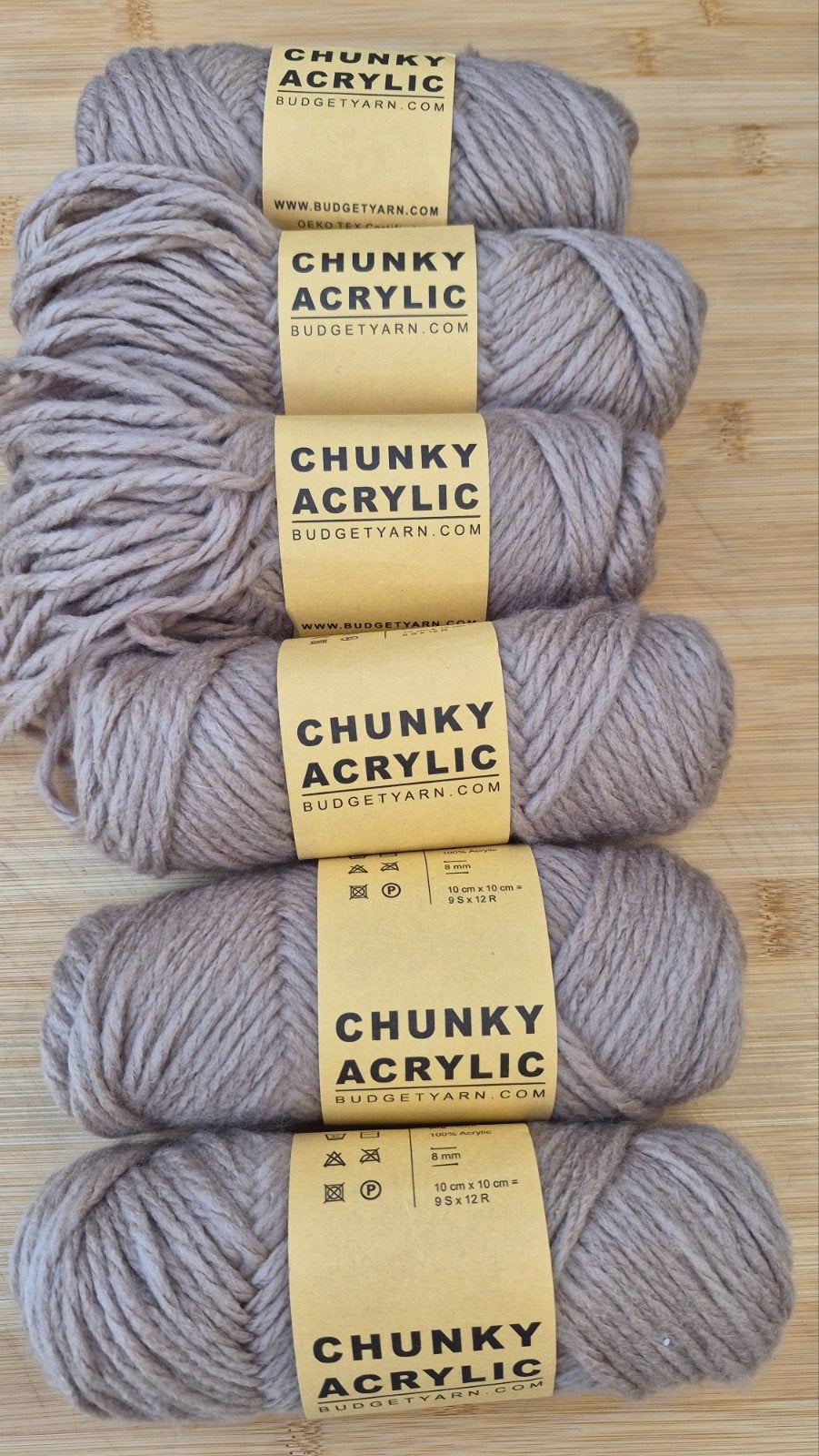 6 strengen Cunky Acrylic - kleur klei, Ophalen, Nieuw, Breien of Haken, Wol of Garen