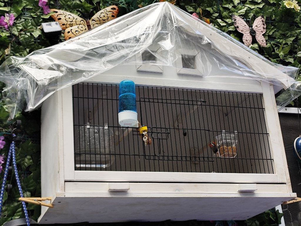 2 houten voliere voor tegen muur, Dieren en Toebehoren, Vogels | Hokken en Kooien, Ophalen, Zo goed als nieuw, Hout, Volière