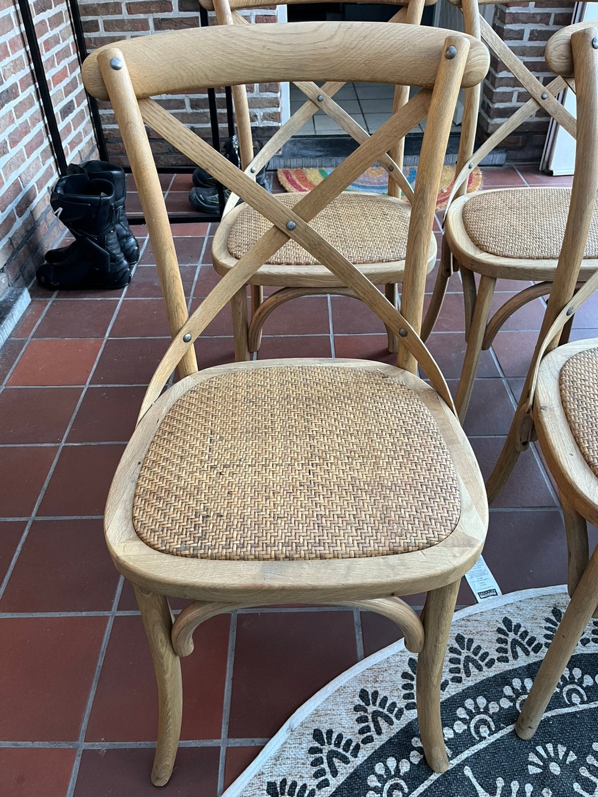 6 landelijke stoelen crossback, Ophalen, Zo goed als nieuw