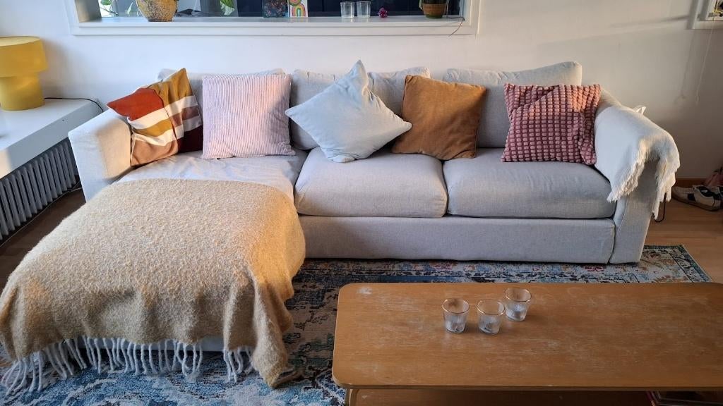 Zetel Ikea Vimle - 3 persoons chaise longue, Ophalen, Gebruikt, Driepersoons, Hoekbank