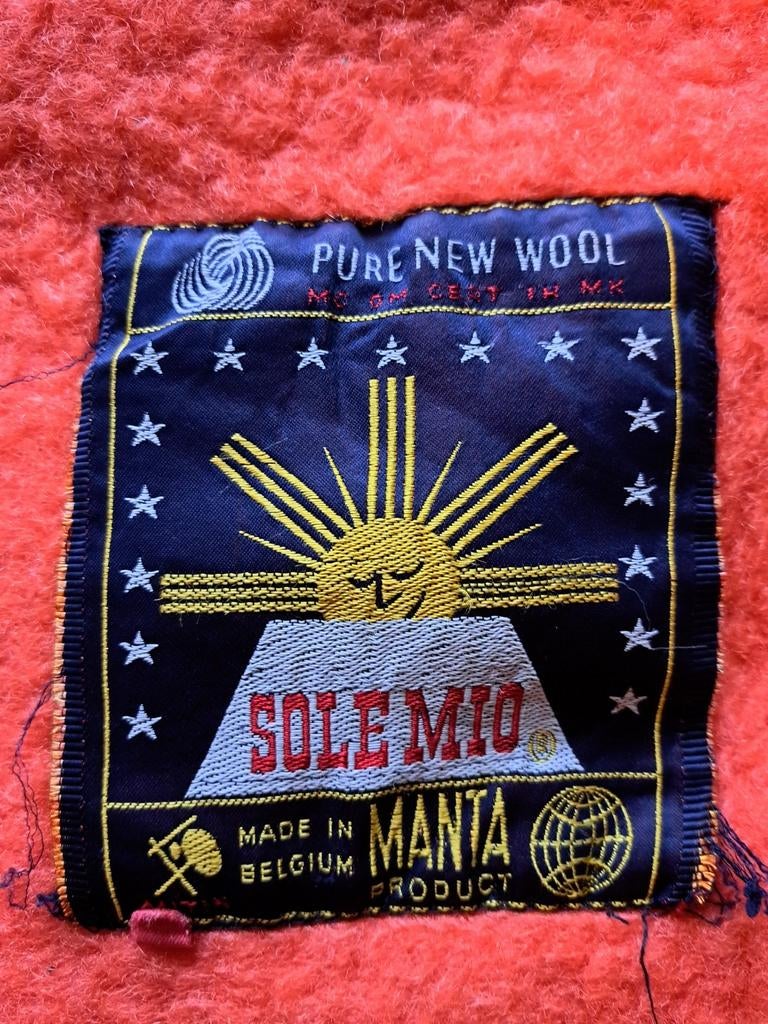 Plaid 100 % laine de Sole Mio, Enlèvement ou Envoi, Utilisé, Orange, Couverture ou Couette