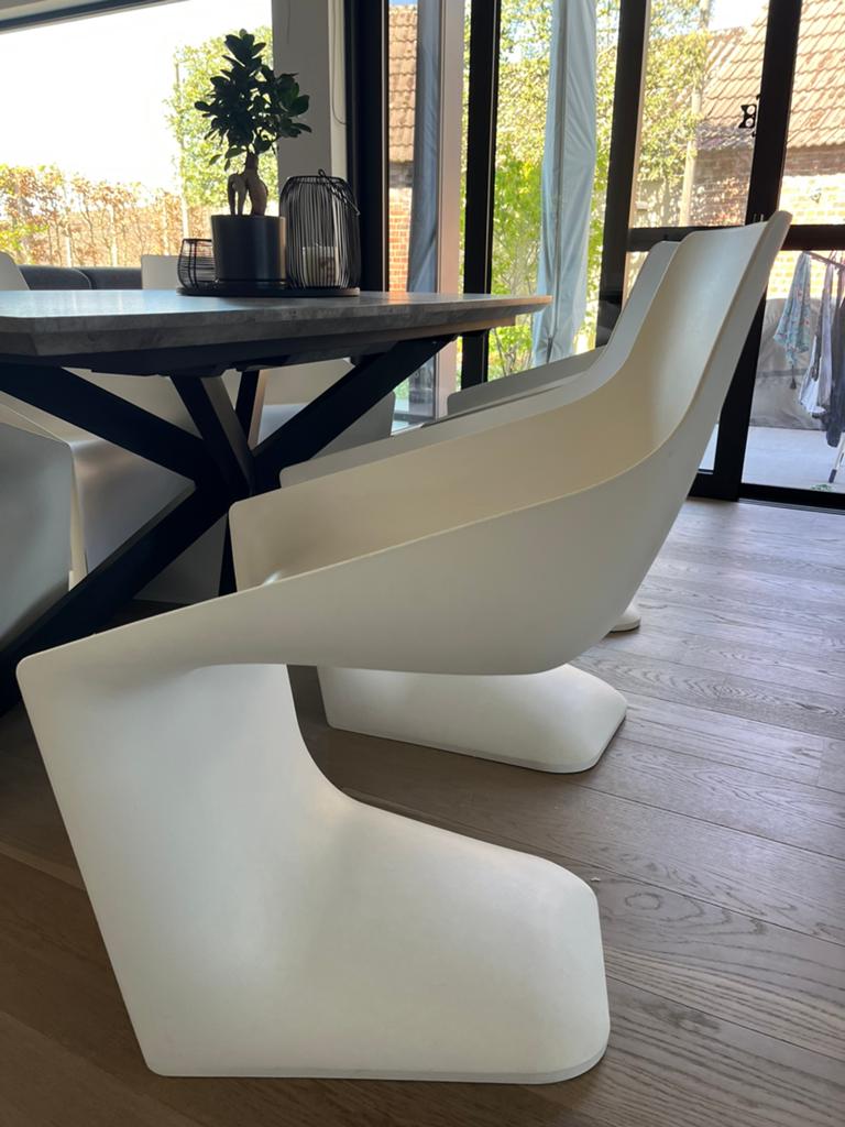 Pulp, 6 witte design stoelen, Huis en Inrichting, Stoelen, Ophalen, Kunststof, Modern, design stoel, Wit