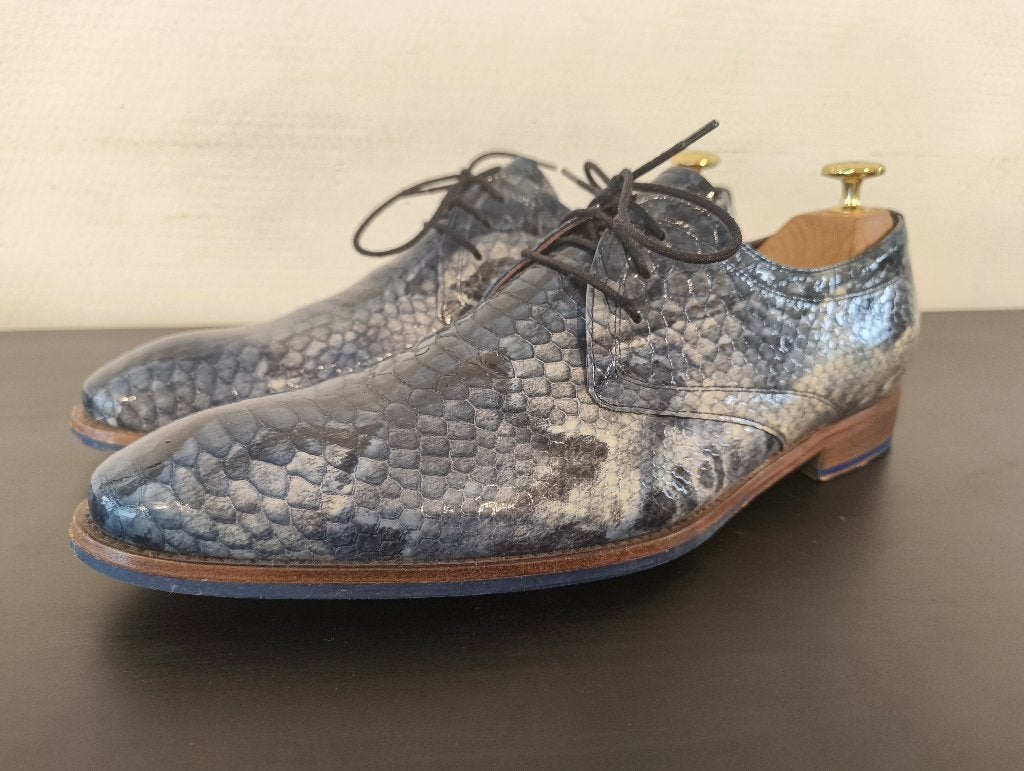 Floris van Bommel Blauwe slang schoenen - Maat 42, Vêtements | Hommes, Chaussures, Floris van Bommel, Chaussures à lacets, Comme neuf