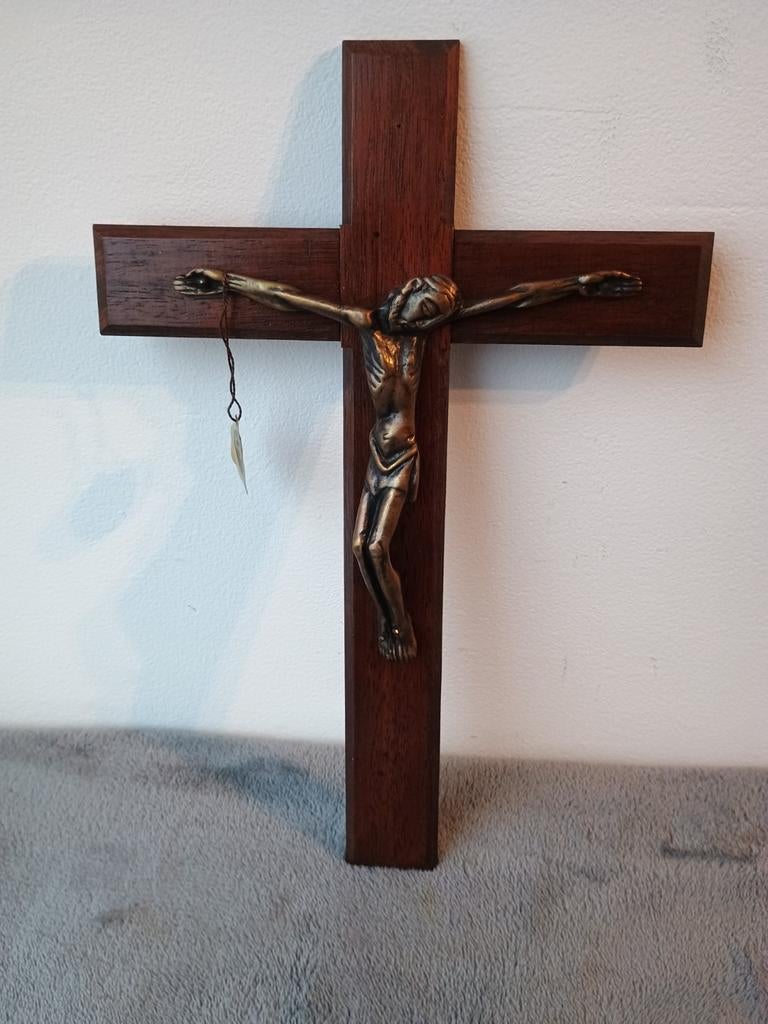 Echt gebeiteld bronzen kruisbeeld, Verzamelen, Ophalen of Verzenden