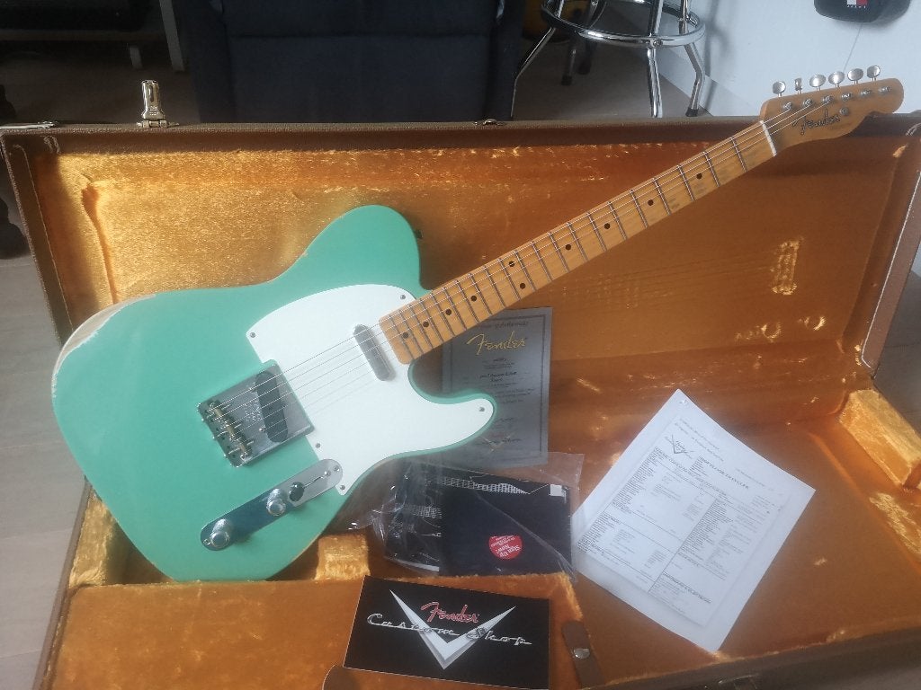Fender Telecaster 50s Relic Custom Shop Celedon Green 2015, Musique & Instruments, Instruments à corde | Guitares | Électriques