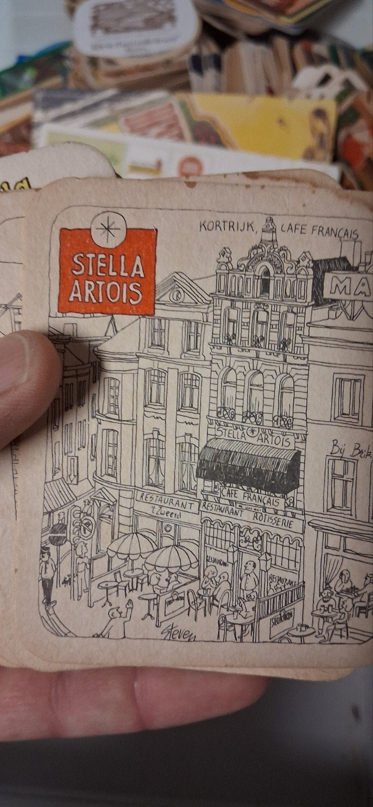 lot de vieux sous bock bières, Collections, Enlèvement ou Envoi, Stella Artois