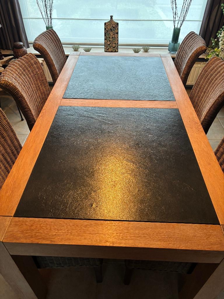 Eettafel, Huis en Inrichting, Tafels | Eettafels, Ophalen, Gebruikt, 100 tot 150 cm, Vijf personen of meer