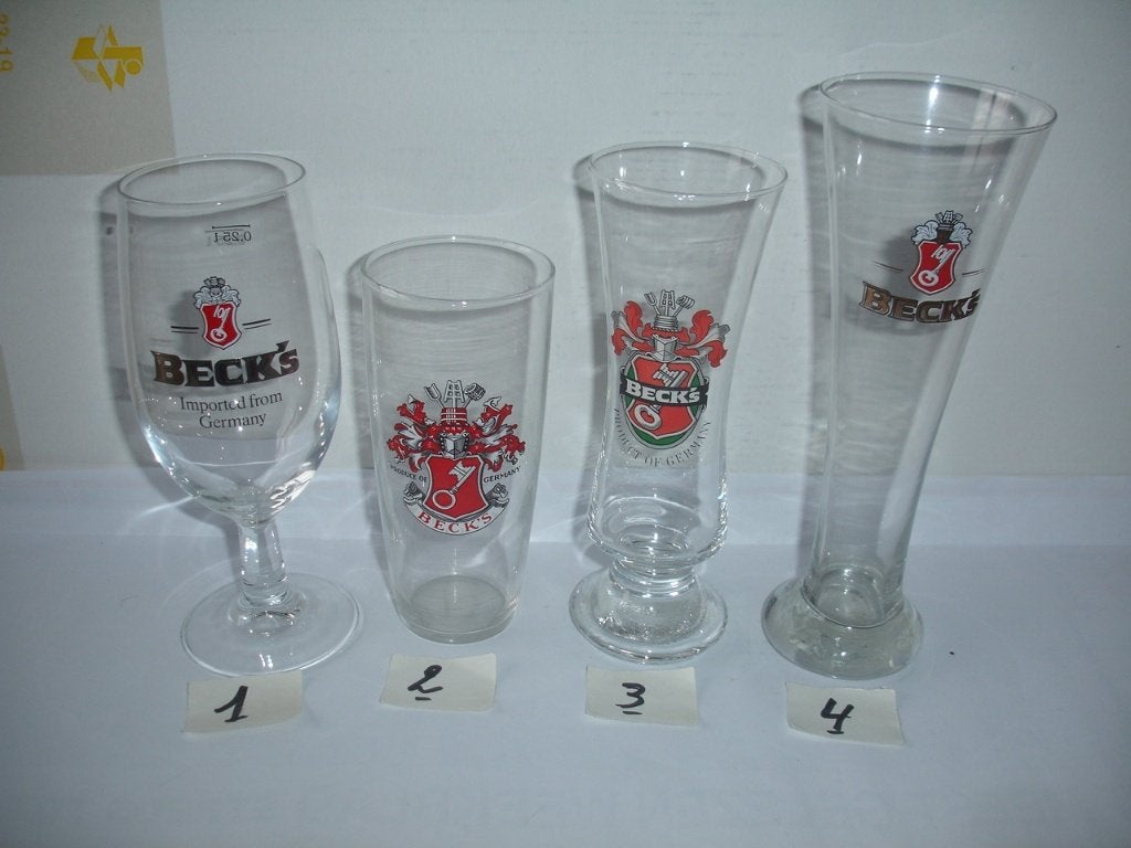Beck's bierglazen, 20 stuks voor € 4,00, Verzamelen, Biermerken, Ophalen of Verzenden, Zo goed als nieuw, Glas of Glazen, Overige merken
