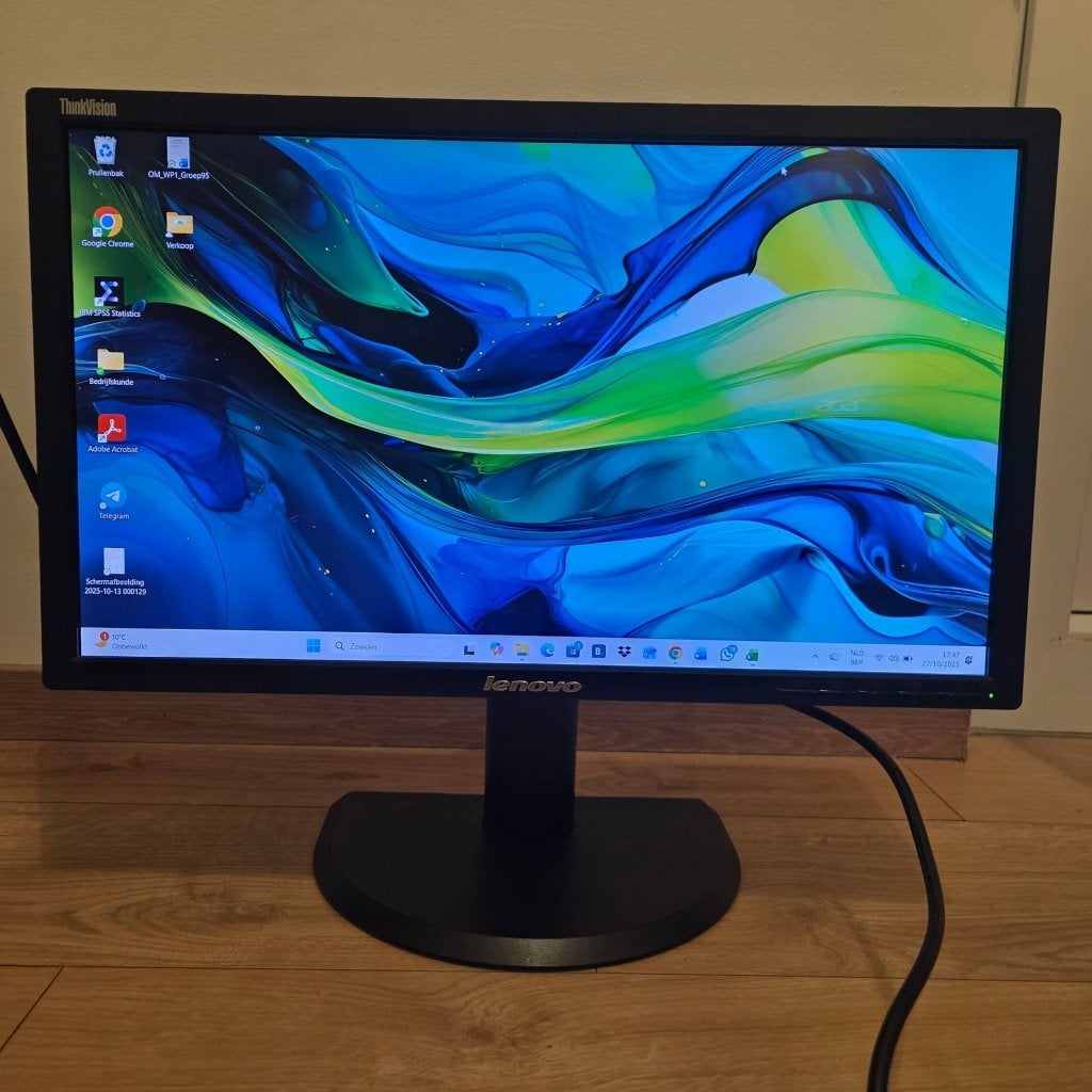 Lenovo 22 inch PC scherm, Ophalen, Gebruikt, DisplayPort, In hoogte verstelbaar