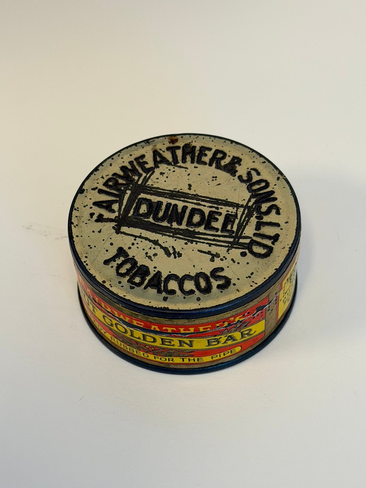 Lingot doré ancien Fairweather Dundee, boîte à tabac, 1900, Collections, Enlèvement ou Envoi, Comme neuf, Autre