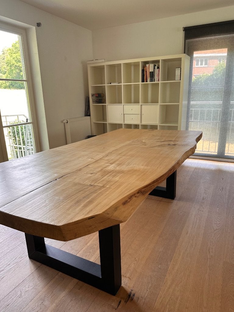 Table en Freine massif XXL (250 x 120 x 7), Ophalen, Overige materialen, 100 tot 150 cm, 200 cm of meer