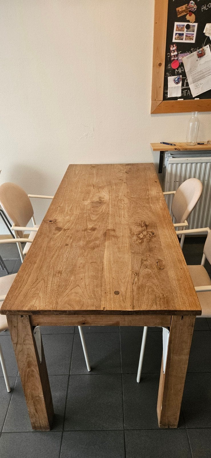houten eettafel, Ophalen