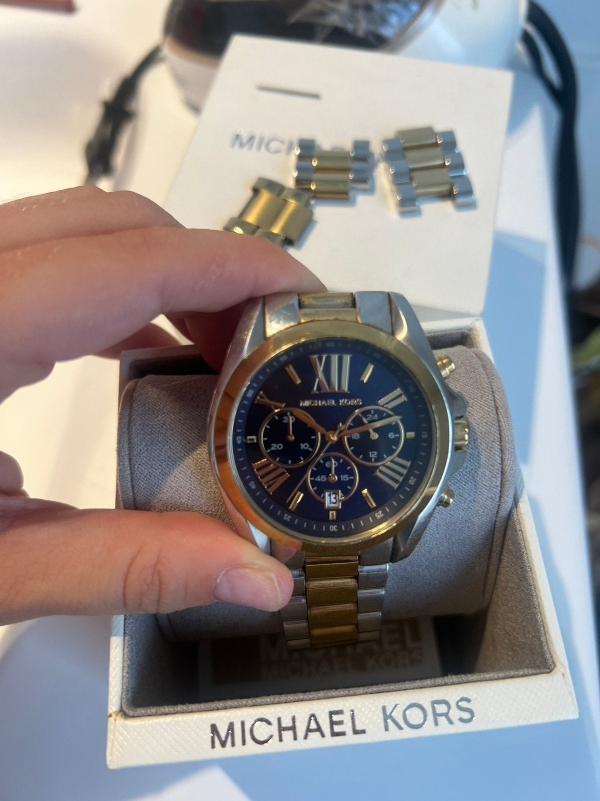 Prachtige uni sex horloge Michael Kors, Bijoux, Sacs & Beauté, Montres | Hommes, Enlèvement ou Envoi, Comme neuf, Argent