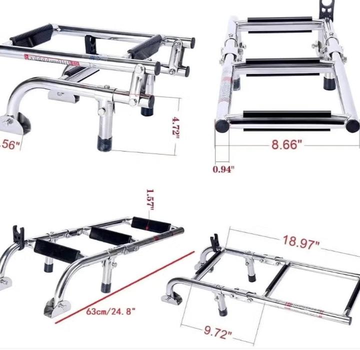Prachtige RVS bootladder uitvouwbaar met 3 treden, Verzenden, Nieuw
