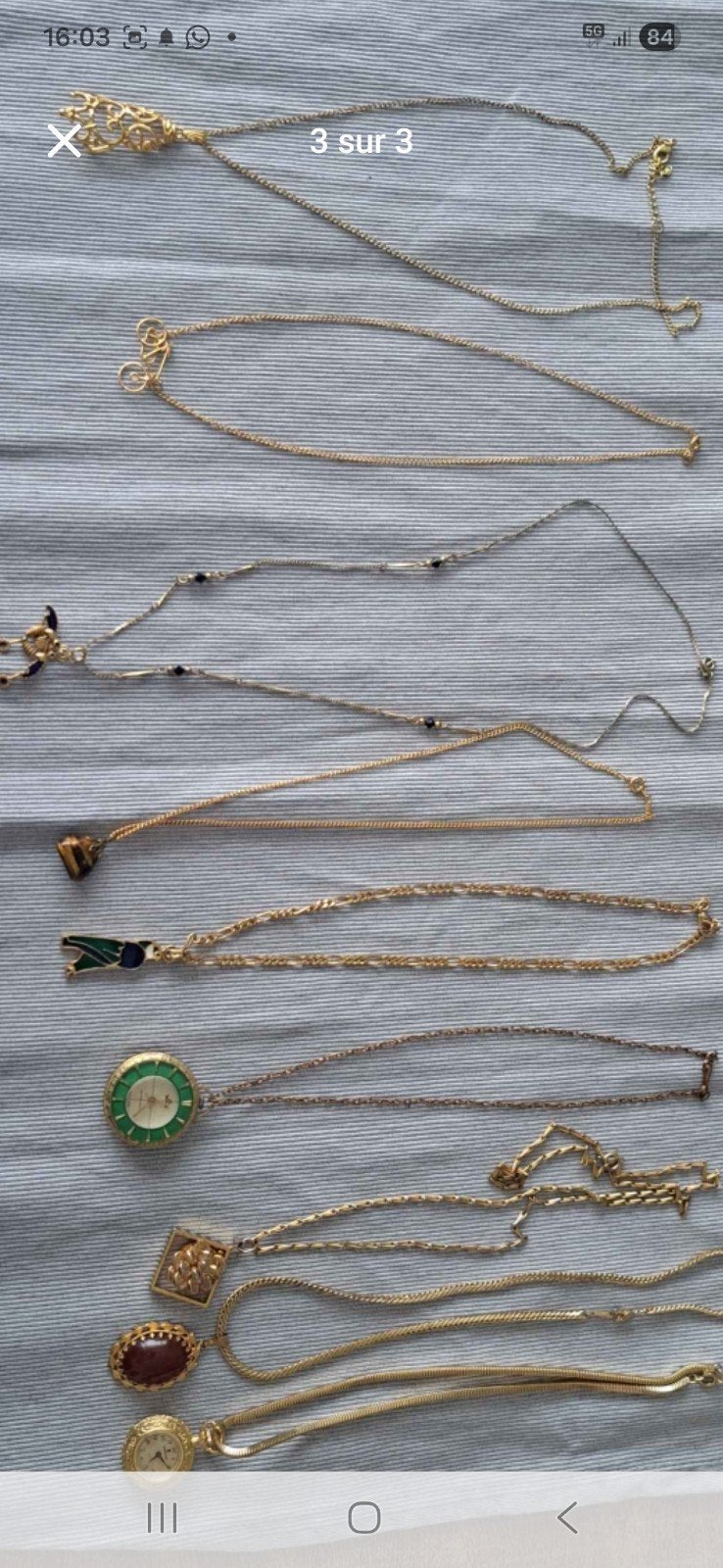 Lot  de colliers plaquées or, Bijoux, Sacs & Beauté, Enlèvement ou Envoi, Or, Or