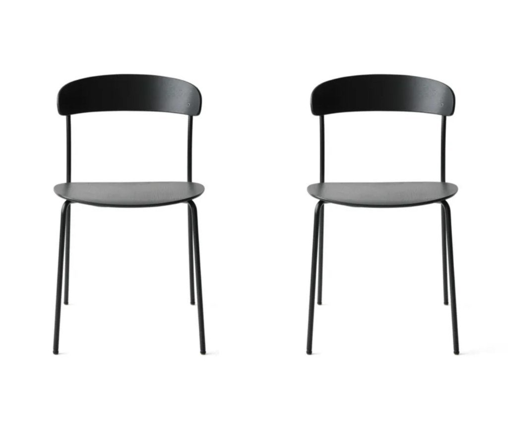 2 x New Works Missing Eetkamerstoel, Zwart Essenhout, Huis en Inrichting, Stoelen, Ophalen, Twee, Zwart, Zo goed als nieuw