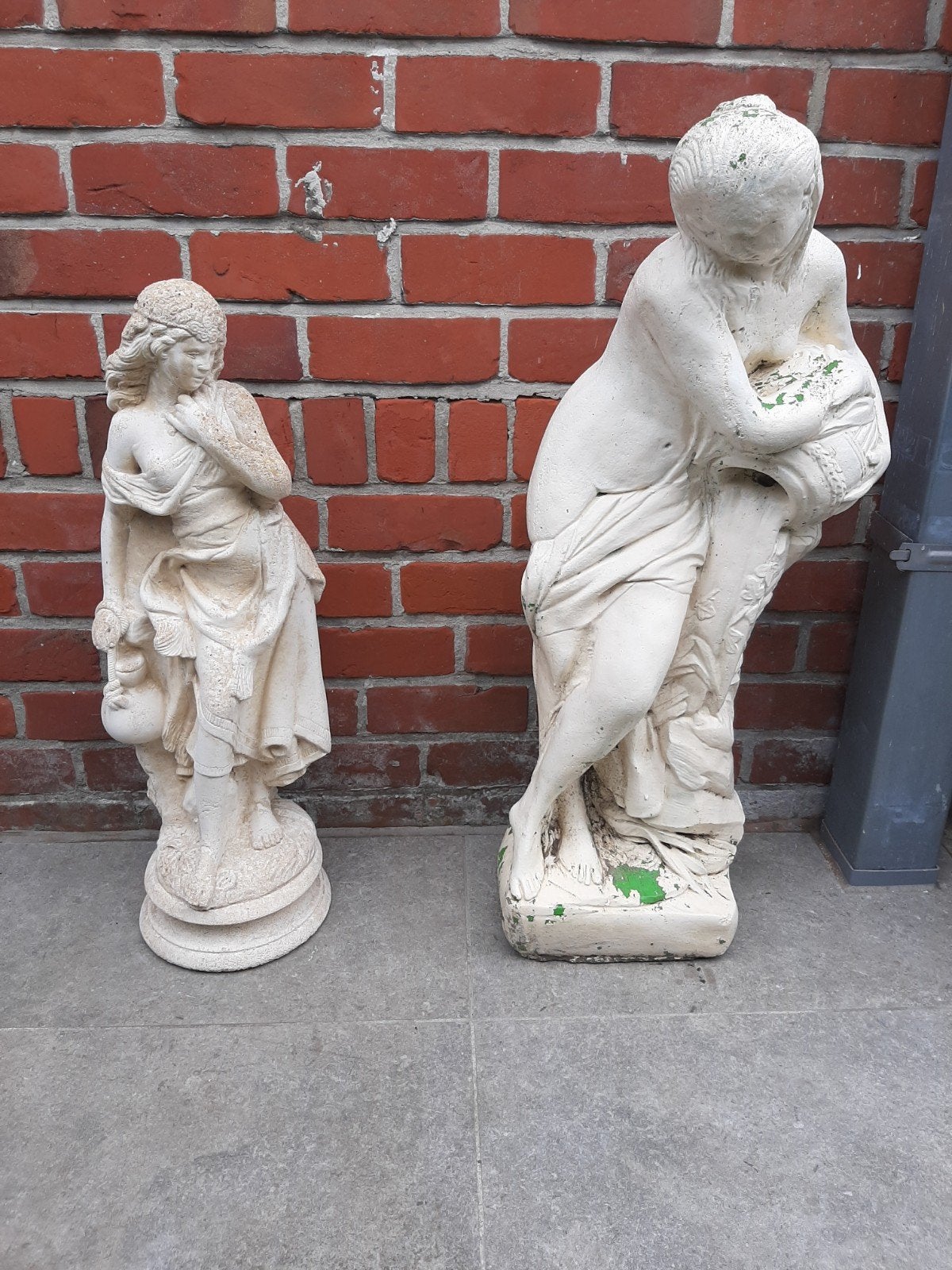 2 sculptures jardin en pierre de 68 et 82 cm . 45 € et 75 €, Enlèvement, Utilisé, Pierre, Homme
