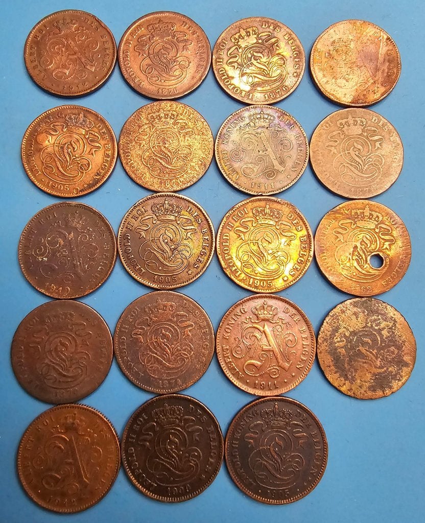 verzamellot van 22 originele rode koperen kleingeld-munten, Timbres & Monnaies, Enlèvement ou Envoi, Autre, Série
