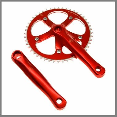 BLB - Brick Lane Bikes - Track crankstel / crankset, rood, Fietsen en Brommers, Crankstel of Pedalen, Nieuw, Ophalen of Verzenden