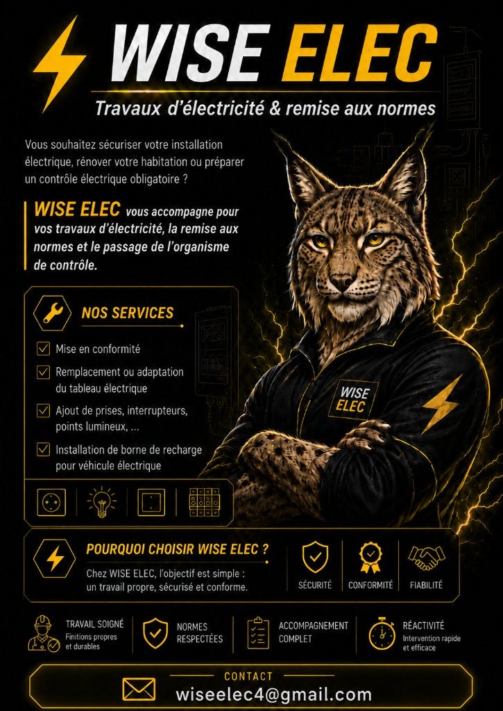 Travaux d’électricité & remise aux normes, Enlèvement ou Envoi