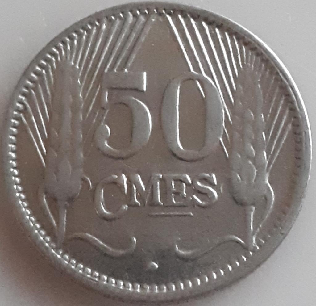 LUXEMBURG : 50 CENTIMES 1930 KM 43 UNC !!, Verzenden, Overige landen, Losse munt