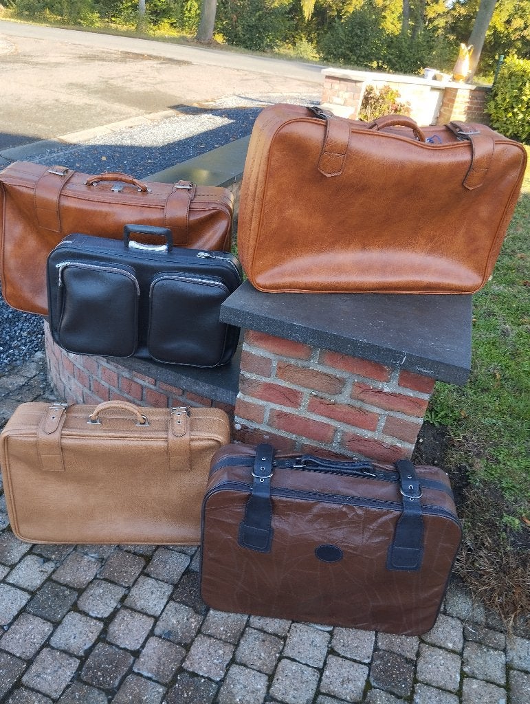 Lot de 5 valises vintage, Enlèvement, Utilisé, Autres matériaux, Clé