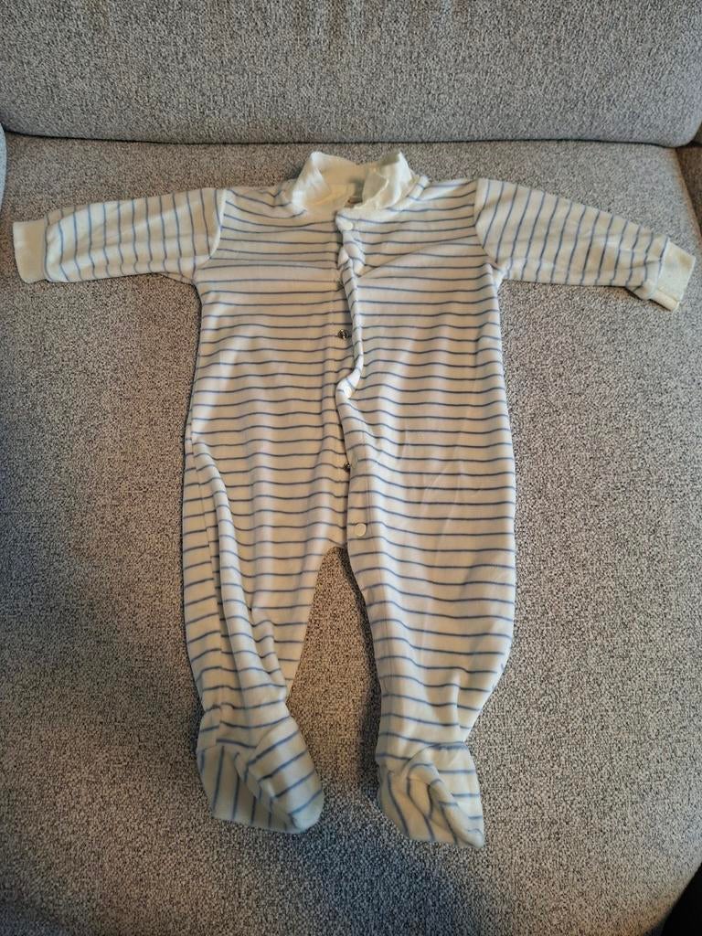 Combishort à rayures bleues en velours Zeeman — Taille 68, Enfants & Bébés, Vêtements de bébé | Taille 50, Comme neuf, Garçon ou Fille