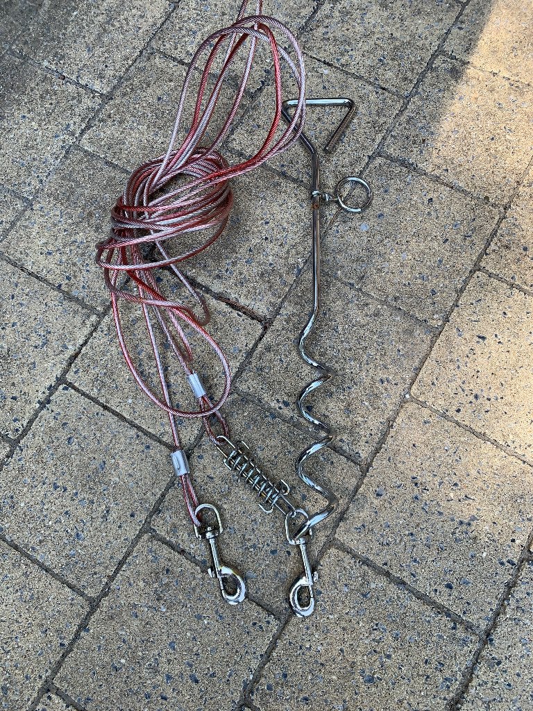 lijn hond 7 meter met grondverankering, Animaux & Accessoires, Laisses pour chiens, Enlèvement ou Envoi, Comme neuf, Accessoires pour laisse pour chien