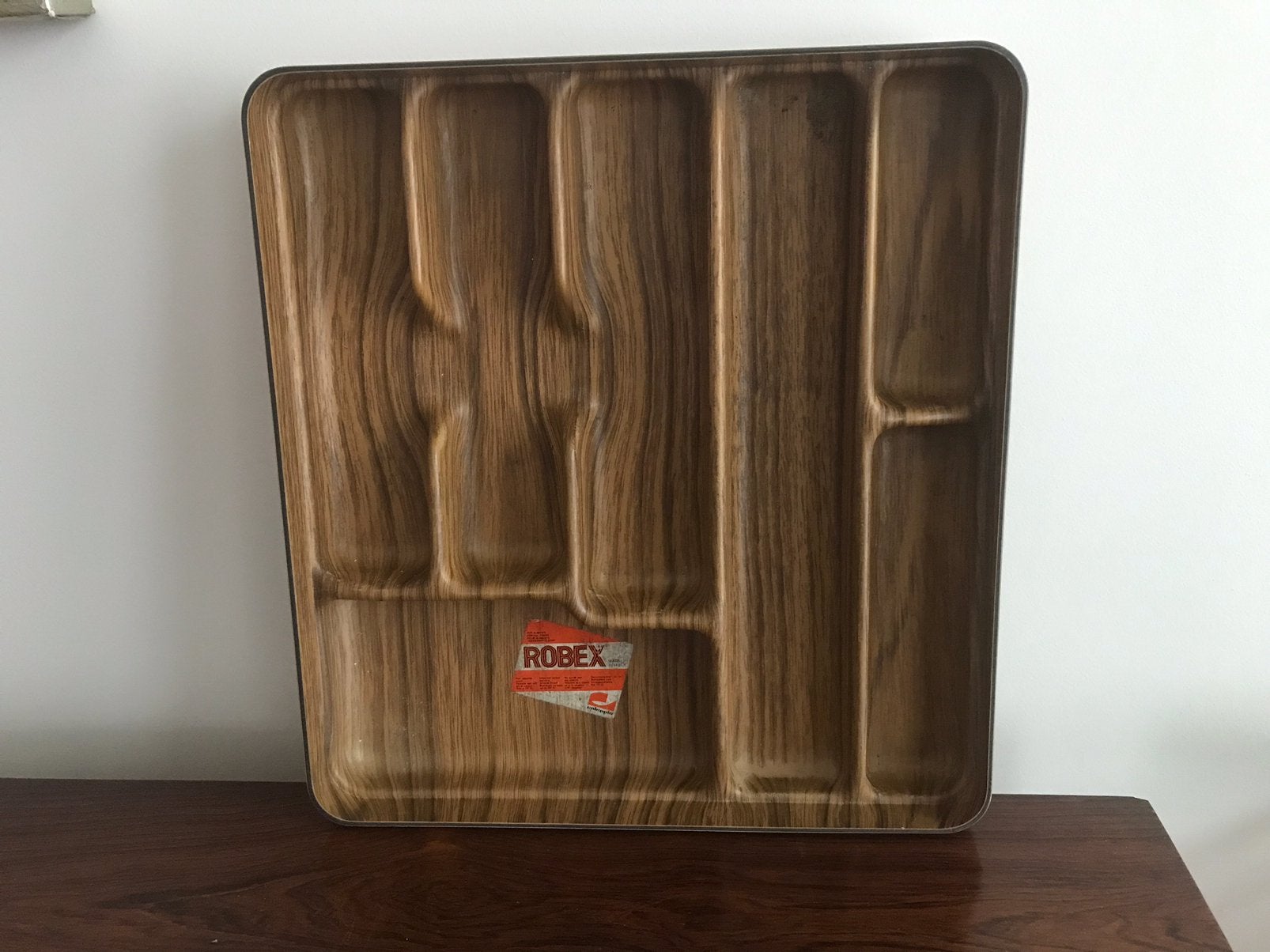Robex retro houtlook bestekbak bestek organizer, Ophalen of Verzenden, Huis en Inrichting