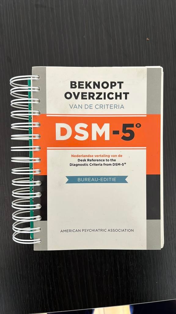 DSM-5: Beknopt overzicht van de criteria (Bureau-editie), Ophalen of Verzenden, Zo goed als nieuw