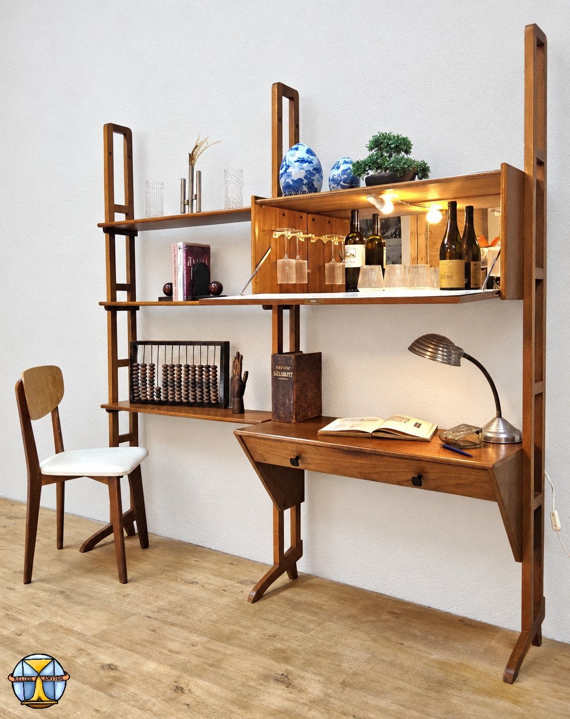 Armoire murale, bureau et meuble de bar Vintage Simpla Lux (, Teck, 25 à 50 cm, Enlèvement ou Envoi, 150 à 200 cm
