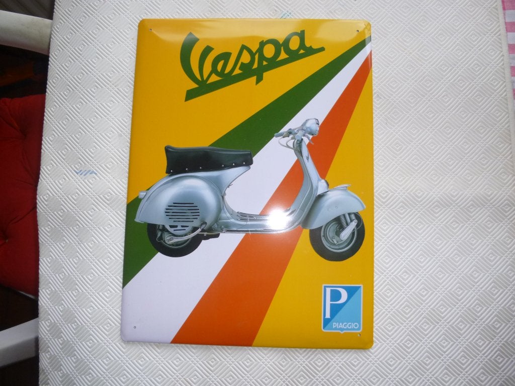 plaque publicitaire VESPA en tôle non émaillée, Enlèvement, Neuf, Panneau publicitaire
