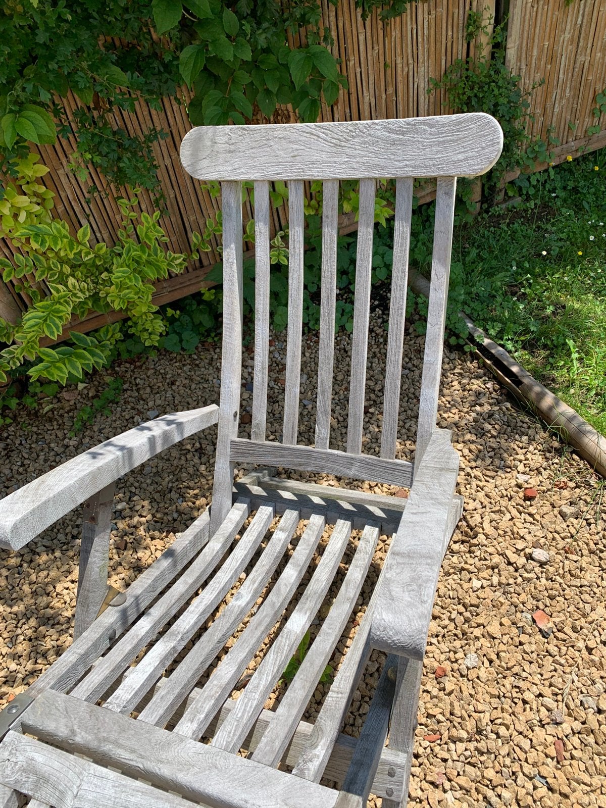 Teaken ligstoel, Tuin en Terras, Ligbedden, Ophalen, Gebruikt, Teakhout, Verstelbaar