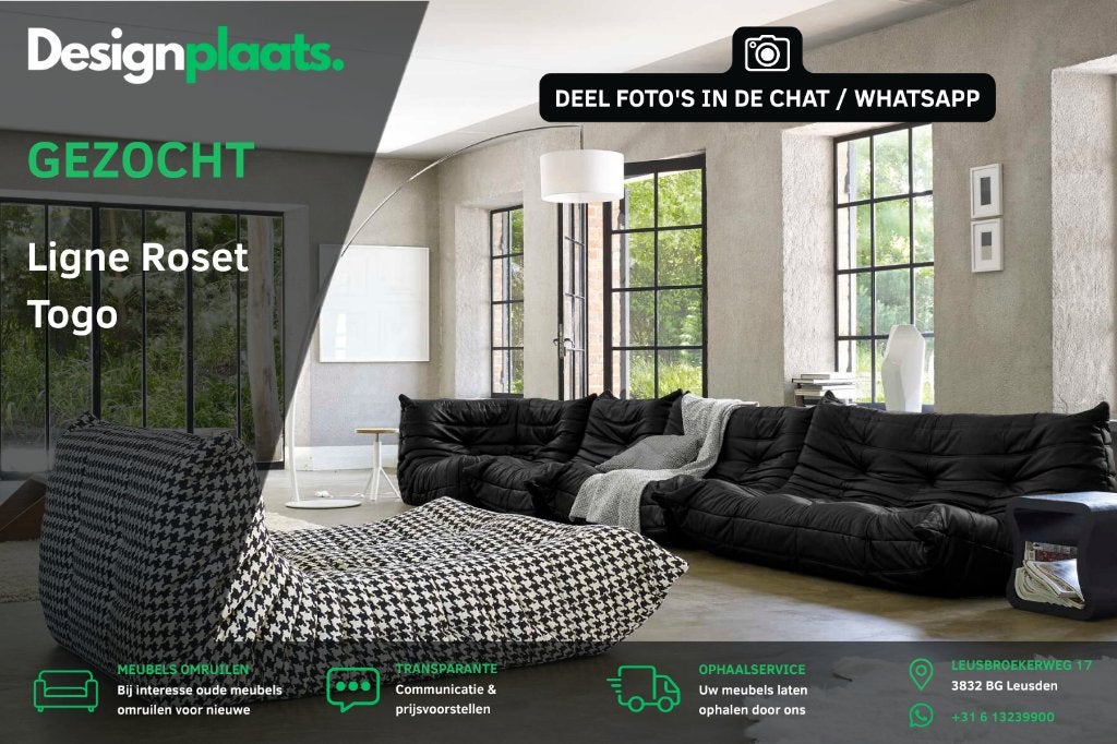 RECHERCHÉ: Ligne Roset Togo — Achat immédiat, Enlèvement ou Envoi, Tissus, Bankstel Bank Zetels Sofa Hoekbank Design bank