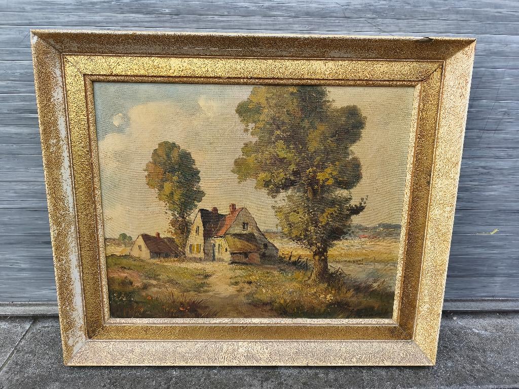 Huile sur toile signe Gustave pynaert, Ophalen of Verzenden