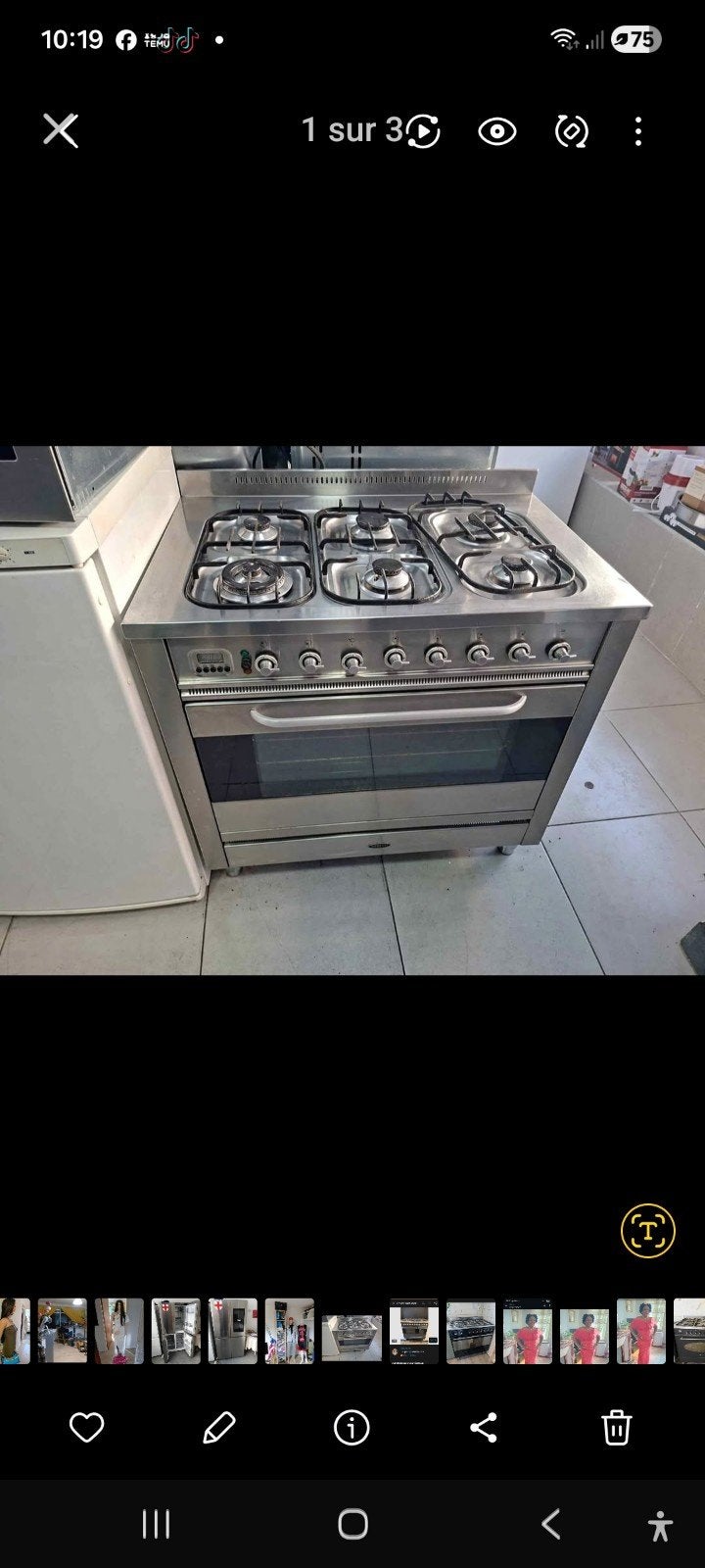 cuisinière Boretti en parfait état., Gaz, 85 à 90 cm, Enlèvement, Utilisé