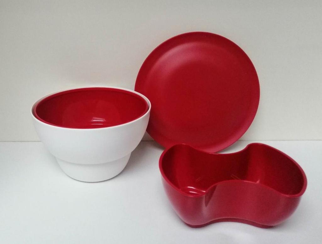 Tupperware™ « Allegra Reverso + Apéro » wit en rood, Huis en Inrichting, Keuken | Tupperware, Verzenden, Nieuw, Rood, Bak of Kom