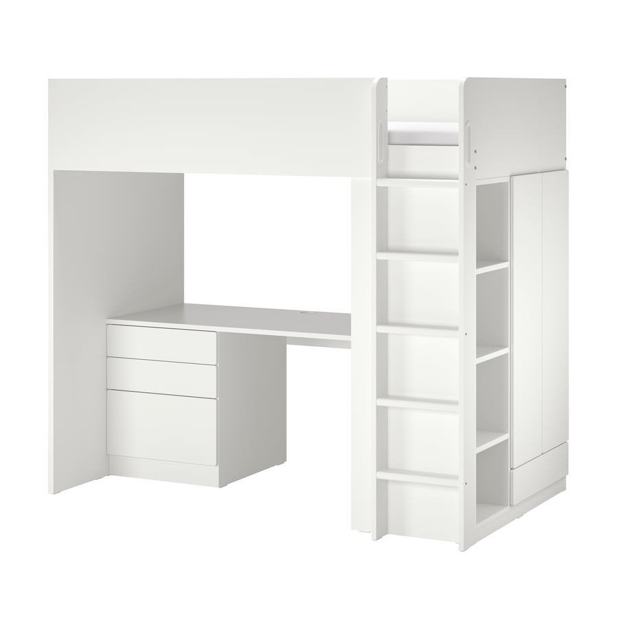 hoogslaper met bureau (ikea Smastad), Ophalen, Gebruikt, Eenpersoons, 200 cm