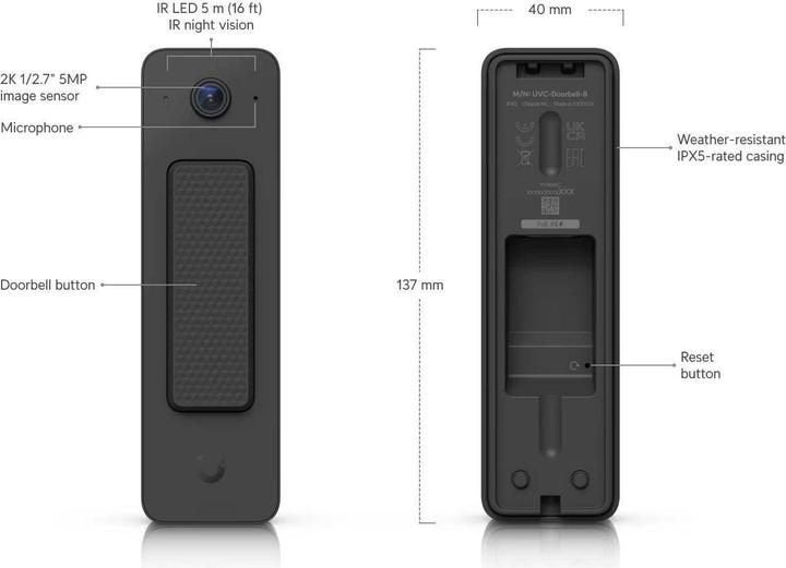 unify doorbell lite, Ophalen, Compatibel met smartphone, Zo goed als nieuw, Bedraad