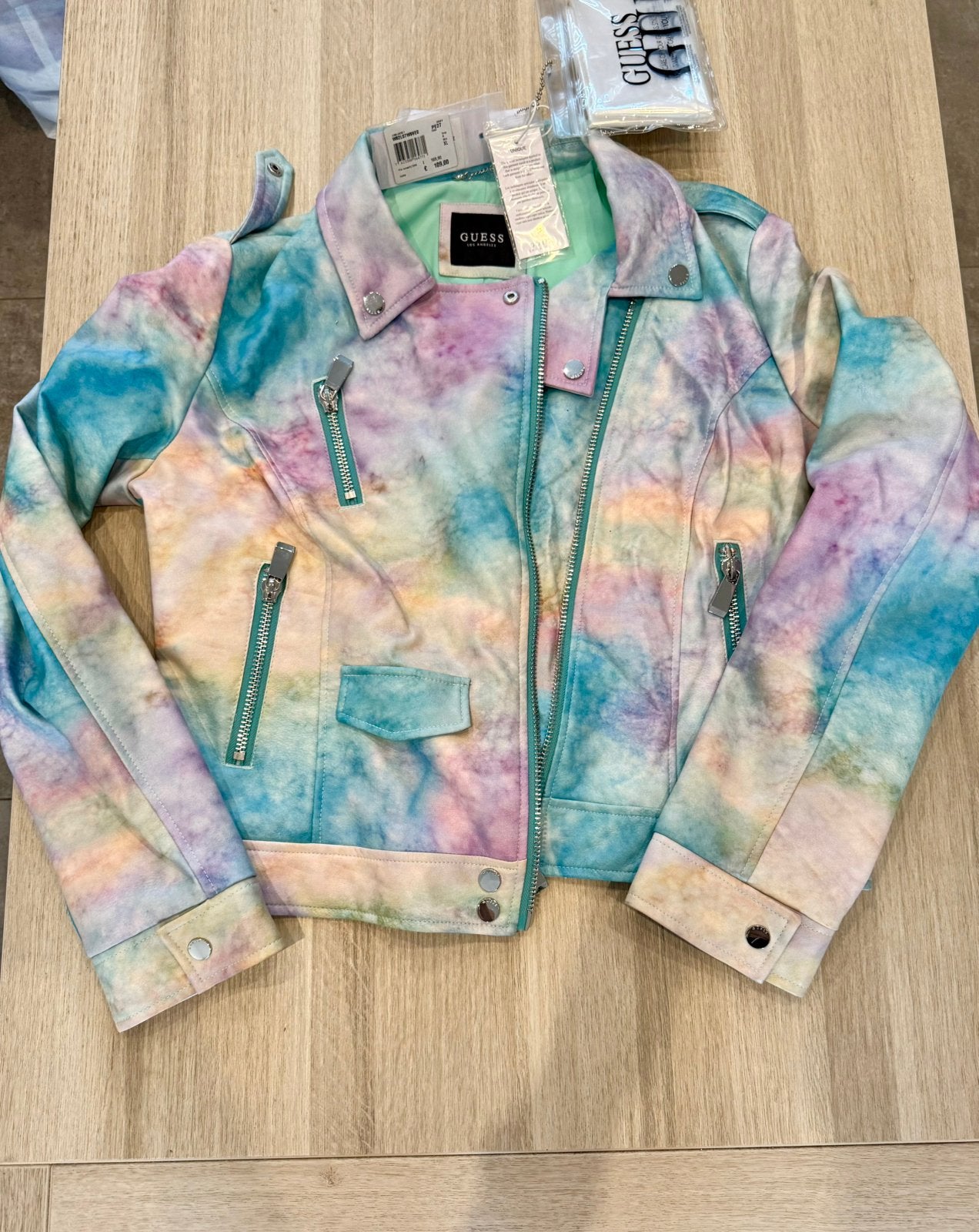 Guess tie-Dye vegan leren jas, Ophalen, Zo goed als nieuw, Maat 46/48 (XL) of groter