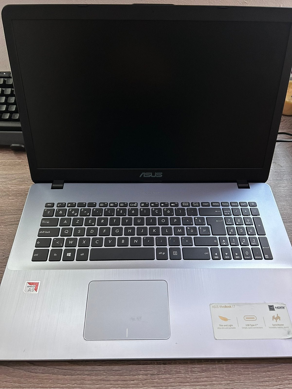 ASUS VivoBook 17 D705BA-BX040T AMD A9-9425, Informatique & Logiciels, 17 pouces ou plus, 8 GB, Utilisé, SSD