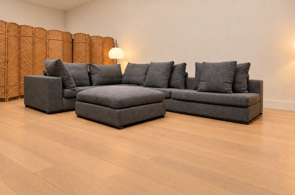 NIEUW Flexform Groundpiece Grijs + GARANTIE | NP €27.500, Huis en Inrichting, Design Bank Bankstel Zetel Hoekbank Flexform, Hoekbank