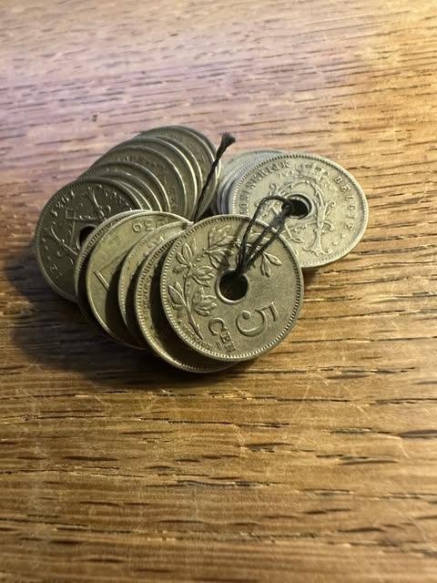set oude munt Belgie Belgique 5 Ces, Postzegels en Munten, Ophalen, Setje