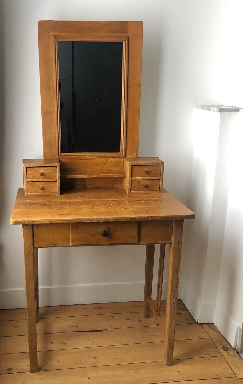 Prachtige Antieke Grenen Kaptafel /  (Art Deco / Vintage), Enlèvement